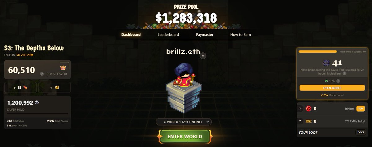 Finally became a millionaire on Cambria 💰

I know it ain't much, but it's honest work 🧑‍🌾

The grind continues with <a href="/PortalMages/">The Order of Portal Mages | TOPM</a> 🔥