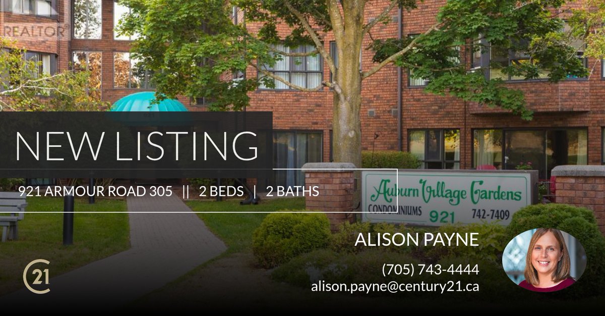 Your home search ends here 🔍! Check out this new 2 bedroom, 2 bathroom listing and give me a call at (705) 743-4444 or send it to anyone you know who might be interested!

Alison Pa... homeforsale.at/921_ARMOUR_ROA…