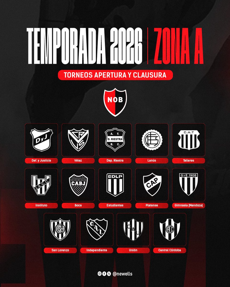 Rivales confirmados ✅

🔜 #Newells integrará la Zona 🅰️ durante la próxima temporada.