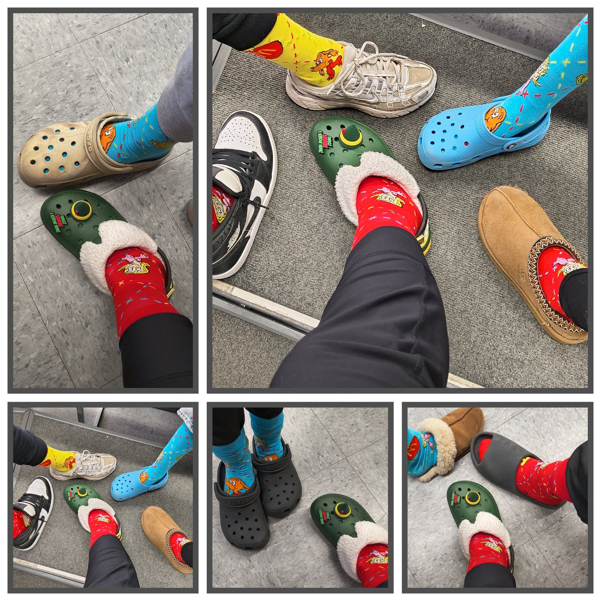 I have found my people! (I am permanently a Middle Schooler) Grinch socks for crazy sock day 😁 <a href="/LRMSLakers/">Lake Riviera Middle School</a>