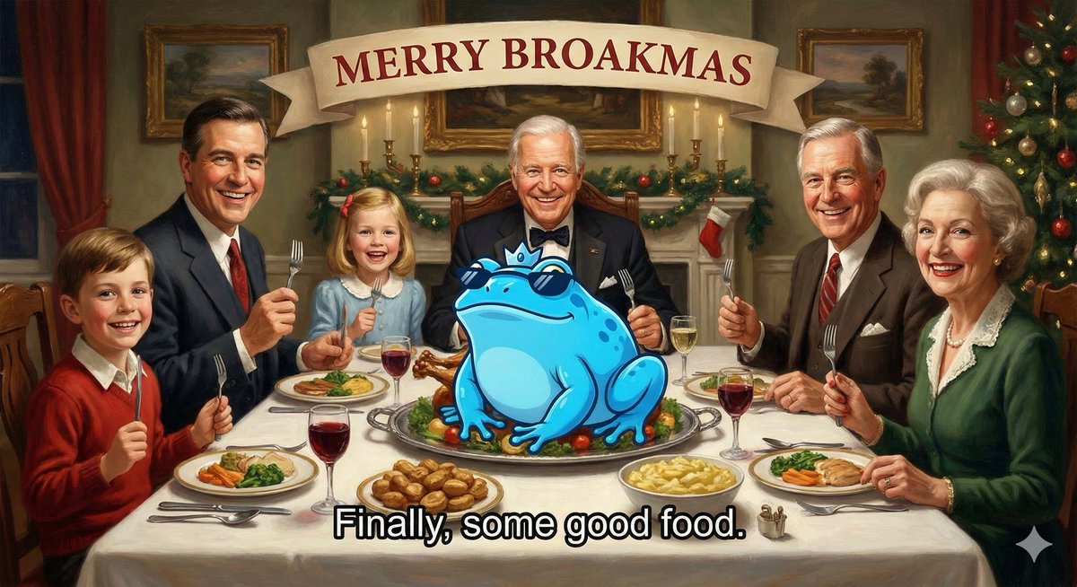 fivo_dot_com's tweet photo. Santa asked for my wish list. I was very specific. ππΈ
All I want for Christmas is big green candles and blue frogs. If your stocking isn't stuffed with $BROAK, did Christmas even happen? ππ
@BROAKonBase #BROAKonBase #StayBased #BROAK #MemeContest #DecemberFun https://t.co/1EoYCNnzJ6
