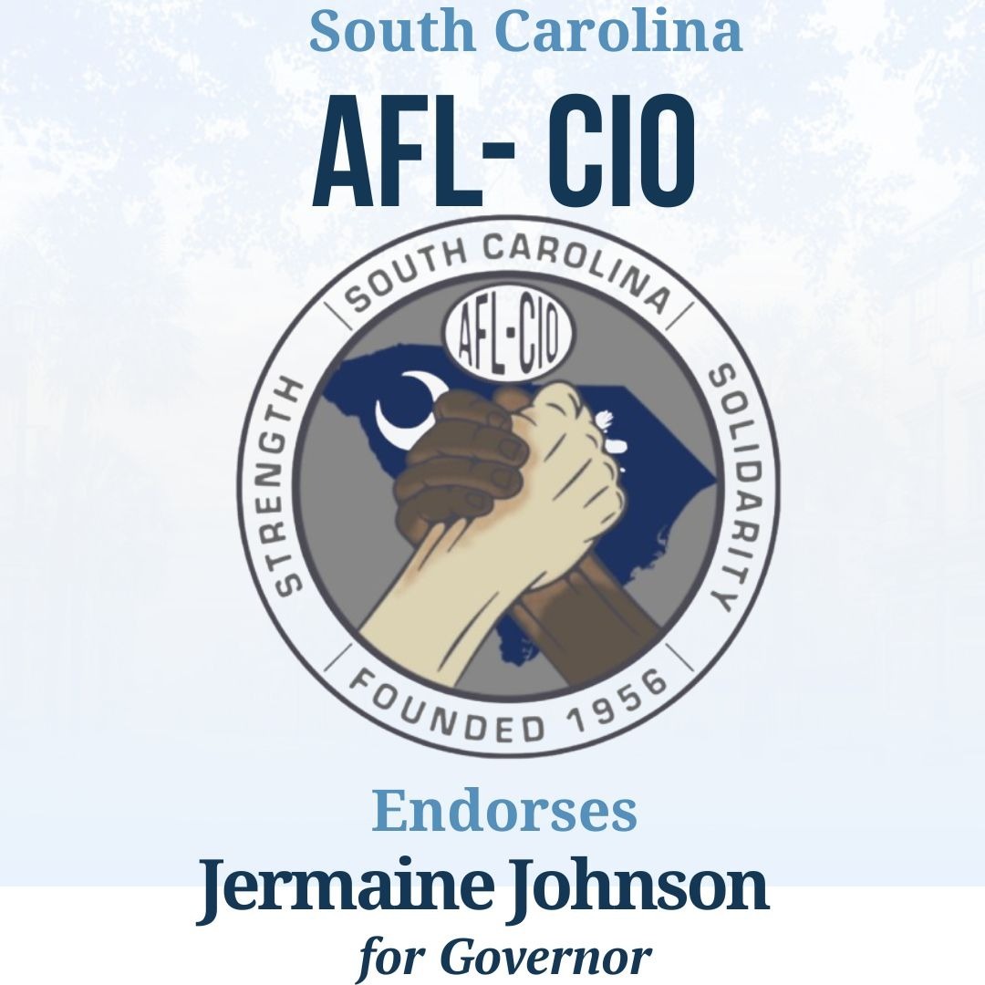 So proud to announce the endorsement of the AFL-CIO and all the unions they represent here in SC. In the fight for affordability these are the people working to bring wages and benefits up to a level that matches increased prices. I will always stand proudly with union members.