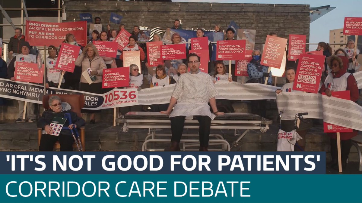 Senedd Members debate the ongoing issue of corridor care in Wales. Watch on ITVX: itv.com/watch/news/sen…