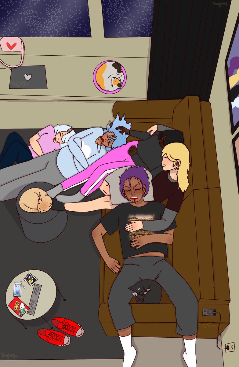 one of my pieces for the <a href="/3bakazine/">In Every Universe: An EraserCloudMic Zine</a> !!!! definitely my favorite one to work on. i love this stupid little family so dearly and it was an honor to work with all my friends on this zine!!