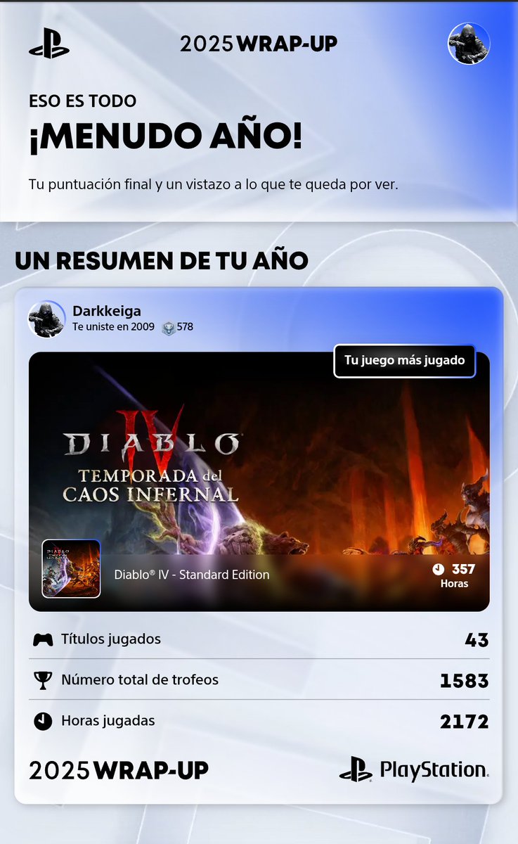keigaaskui's tweet photo. Mi #PlayStationWrapUp de 2025 un buen año, el siguiente más y mejor jajajajajaja https://t.co/FRVc90wLKZ