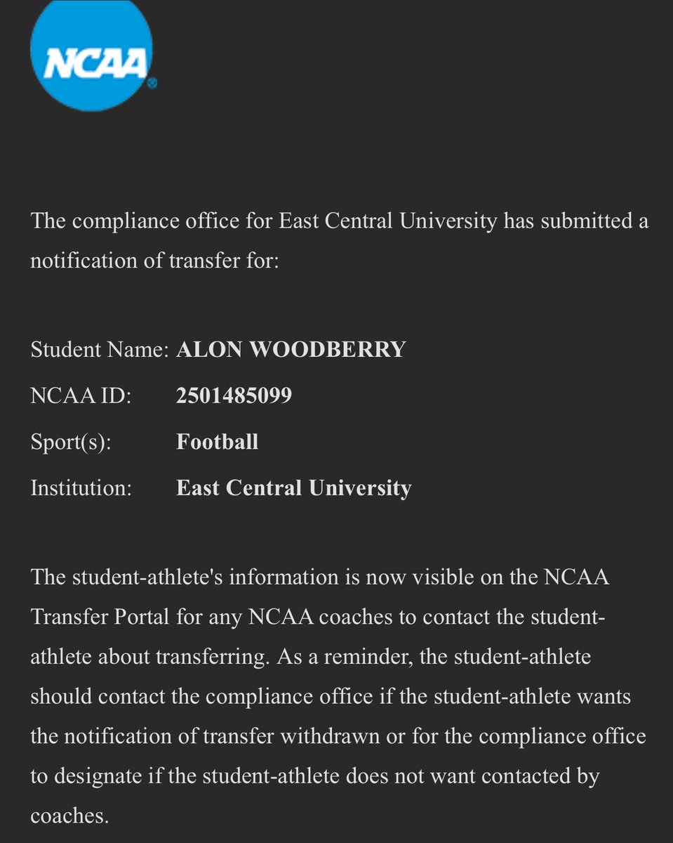 alonw2003's tweet image. 2x all conference cornerback !

I’m officially in the transfer portal with 1-2 years of eligibility thank you east central university for everything yall have done for me up to this point.