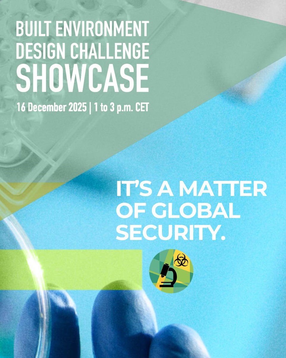 BioPrevail's tweet photo. Join us virtually for the #BioPREVAIL Built Environment Design Challenge Showcase.
🌍 See how architecture, engineering &amp; health security unite to advance #OneHealth.
📅 Dec. 16 - Register now: https://t.co/NEMca9XmIn 
#Biosecurity #GlobalHealth #BPShowcase25 https://t.co/2RITrZ5YpI