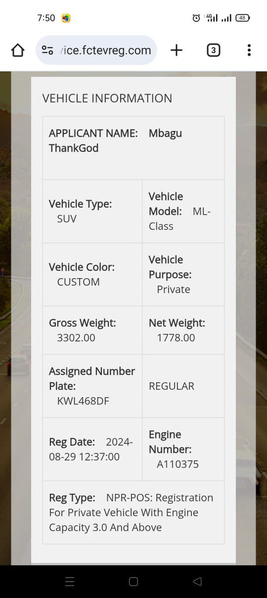 Mbagu ThankGod is the name registered to the car. Anyone who has Facebook should check there if they can get a picture of him.