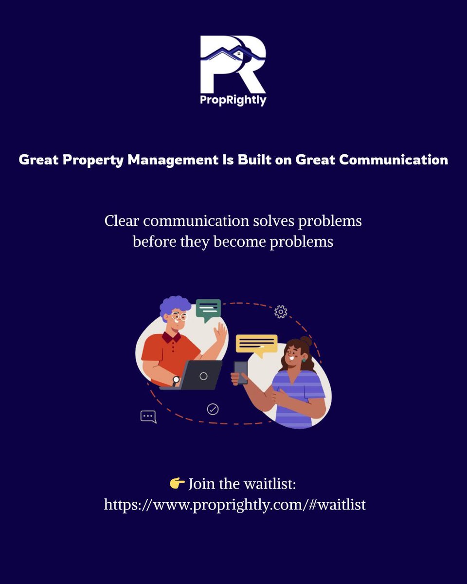 PropRightly's tweet photo. When everyone stays in the loop — tenants, vendors, staff —
 trust grows and conflicts shrink

👉 Join the PropRightly waitlist today → https://t.co/69PpOK6IcJ 

#PropertyManagement #PropertyManager #RentalProperty #RealEstateCanada #CanadianRealEstate #PropertyManagementCanada https://t.co/aVRpGRlXPZ