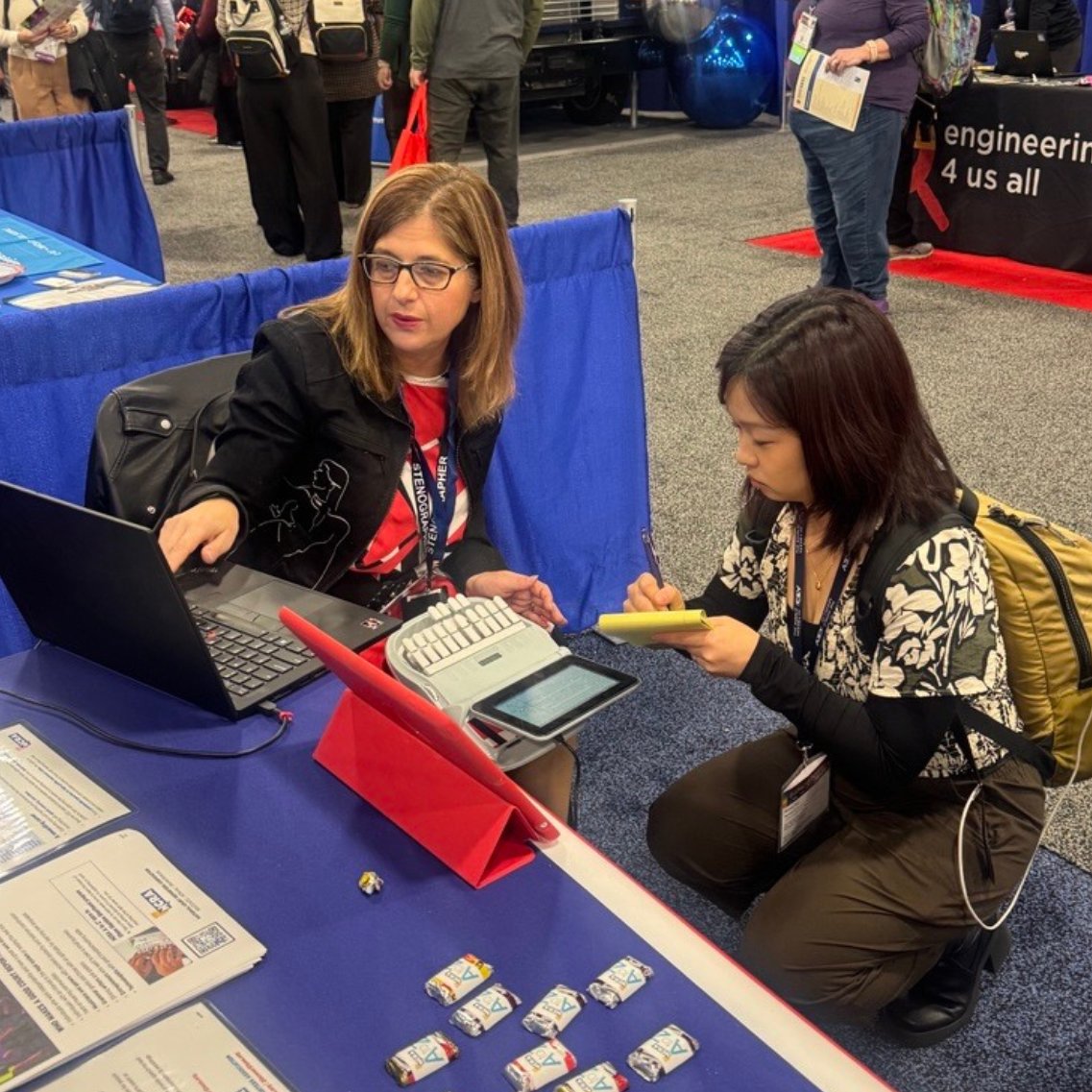 NCRA's tweet photo. NCRA is proud to join #VISIONCTE25! Stop by and find out how we're supporting the next generation of court reporting, captioning, and legal videographers. Thank you to NCRA member Patricia Nilsen, RMR, CRR, for joining us and sharing her experience w/attendees. https://t.co/y8iomXl5vp