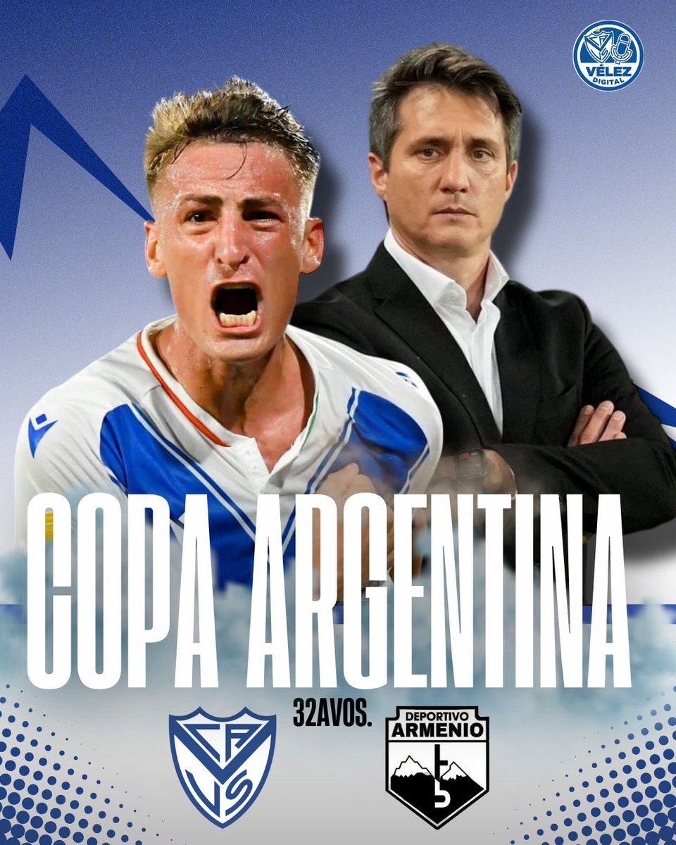 ✅ HAY RIVAL POR COPA ARGENTINA.

⚽️ #Velez se medirá ante Deportivo Armenio por los 32avos. de la edición 2026.
