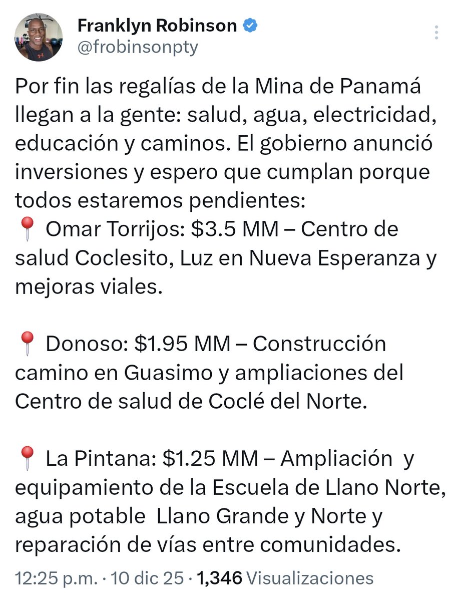 Guardado... No habrá excusa cuando la lucha antimina le caiga encima a los que brindan su alcance a una empresa antiética, ilegal e inconstitucional, que solo quiere extraer el recurso de nuestro país a costa de devastar el medio ambiente.

Lo siento Franklyn, serás juzgado.