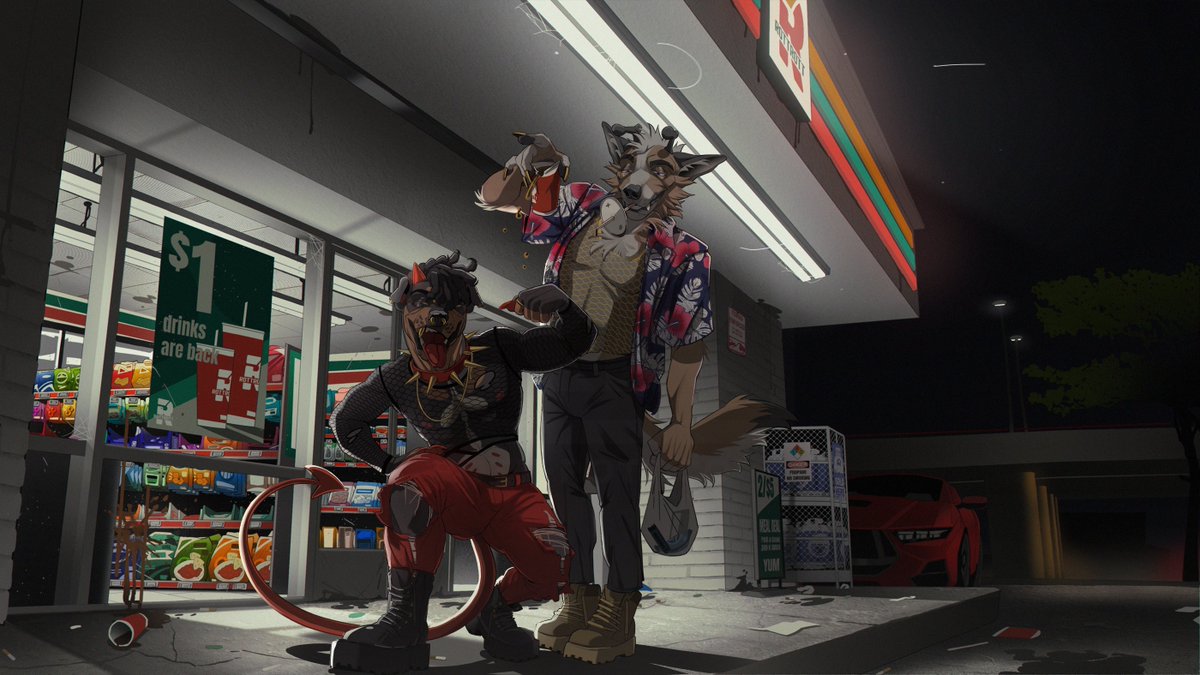 ROTTROTTROTT's tweet image. which one is drunk? (both of em) - Commission for Bonaroo!!