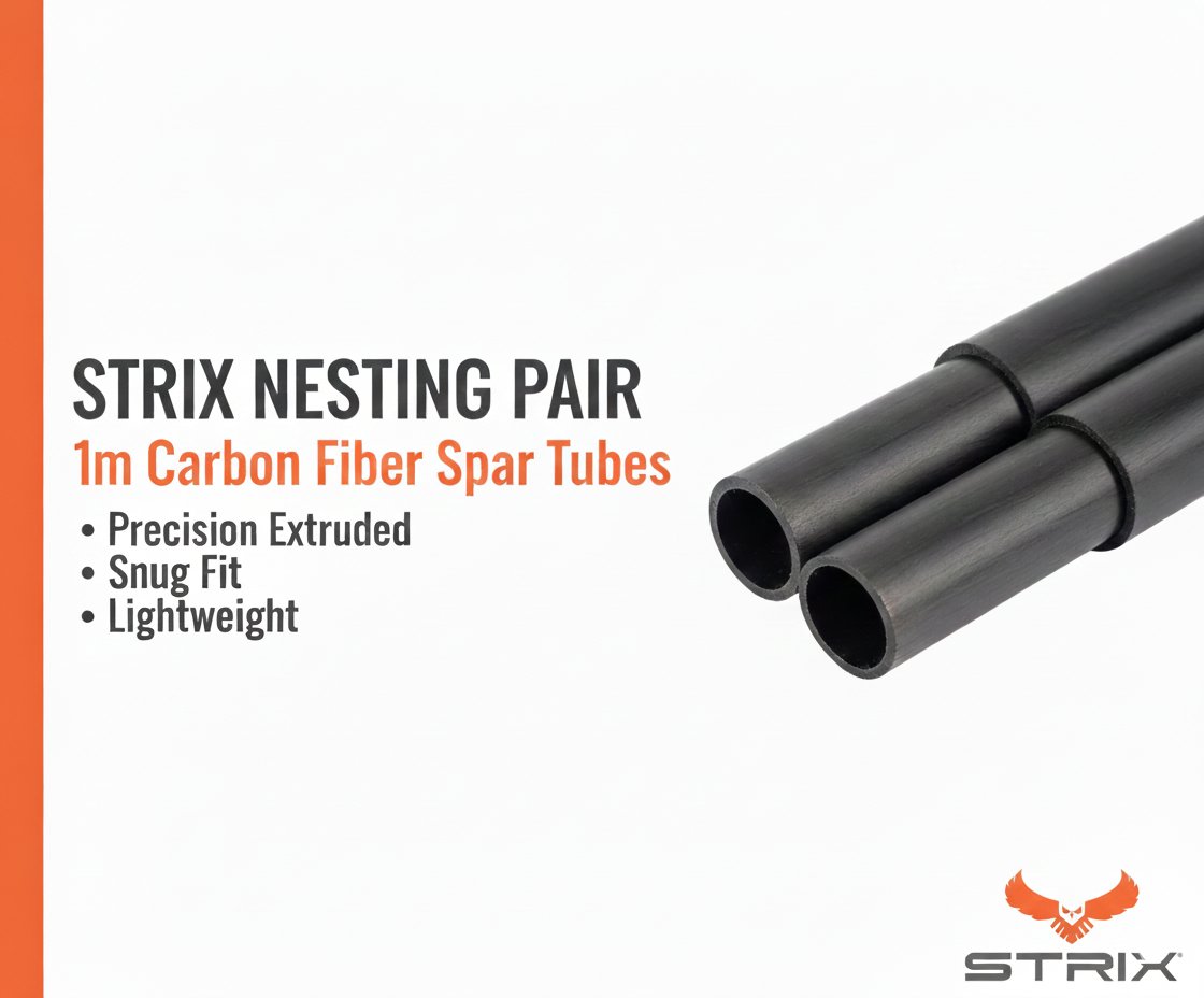 New STRIX Nesting Pair carbon fiber tube sets. Designed to fit together as a matched set. Perfect for your 3d printed plane project or any time you need quality wing spars!
readymaderc.com/search?utf8=%E…