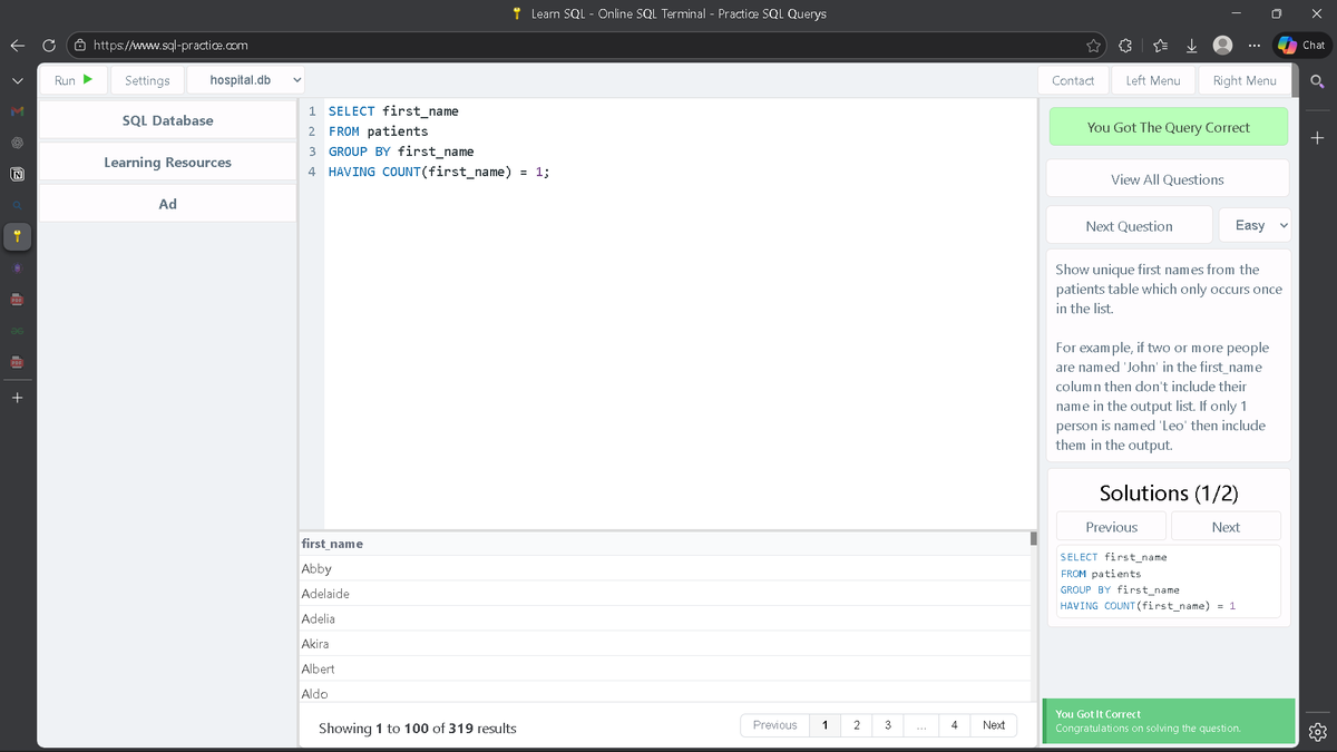 JishanAnsarixd's tweet image. SQL , preparing for the interview-

Practice 20 Easy &amp;amp; 3 Medium SQL interview questions today. 
 #SQL #DataAnalytics #InterviewPrep