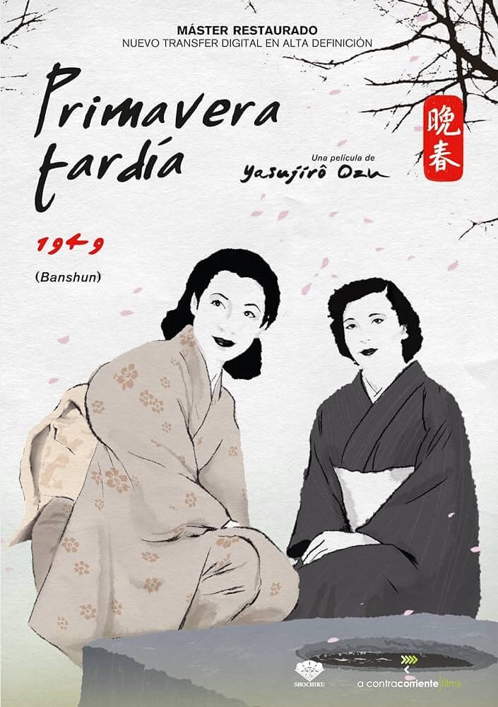 Esta semana es la segunda entrega del ciclo del cineasta japonés Yasujirō Ozu
Primavera tardía nos cuenta la historia de Noriko, la cual  vive con su padre viudo y cuida de él, pero ya va siendo muy mayor para permanecer soltera. Su padre desearía casarla, aunque ello represente