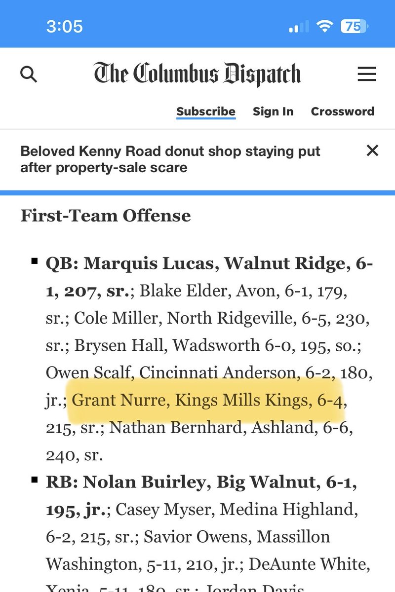 Blessed to be voted 1st team all Ohio d-2‼️<a href="/Coach_Garvin/">Alex Garvin</a> <a href="/KFBknights/">Kings Football</a>