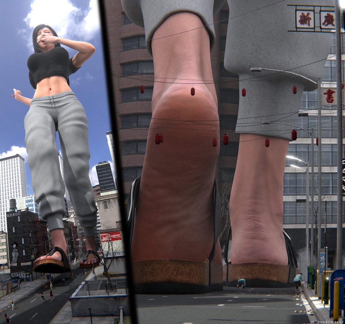 Walking down the street, half asleep still... What could go wrong?

#sizekink #sizetwitter #giantess