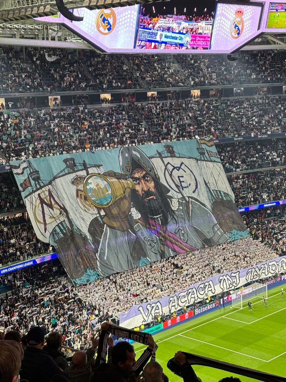 تيفو أسطوري من جماهير ريال مدريد في مواجهة مانشستر سيتي 