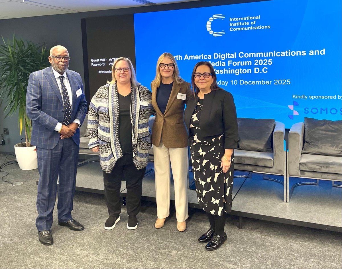 Somos_Inc's tweet photo. #TeamSomos was proud to sponsor the North America Digital Communications and Media Forum 2025 in Washington, D.C. this week.

Heather Hendrickson joined Will Maxson from the @FTC  and Wes Platt and Chris Laughlin from the @FCC for a powerful session, “From policy to protection: the regulatory front line of voice security.”

Together, they unpacked the evolving role of regulation in stopping robocalls, minimizing spam and advancing Do Not Originate (DNO) strategies — a critical conversation as voice security takes center stage in policymaking.

Thanks to everyone who connected with us at #NorthAmericaDCMF2025!

#IICinWashingtonDC #Connectivity #Regulation #AI #PolicyMaking #GlobalPolicy