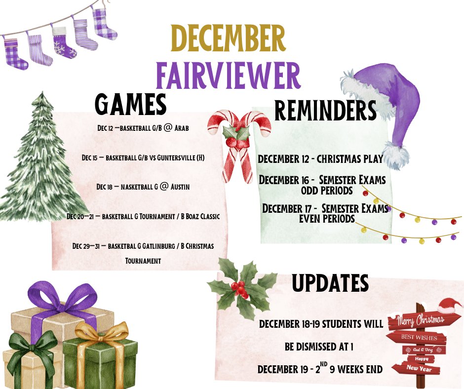 FairviewHighAL's tweet image. Check out what is coming up at Fairview!