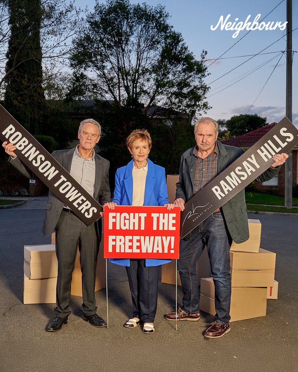 MrsPandP's tweet photo. The street is filled with so much memories, the street is filled with so much history, the street is filled with love (&amp; drama) &amp; then there's its people! We believe in the future of @Neighbours so #TeamRamsayStreet  forever! #NoAxe #FightTheFreeway #Neighbours #SaveNeighbours https://t.co/9RmFA3jubW