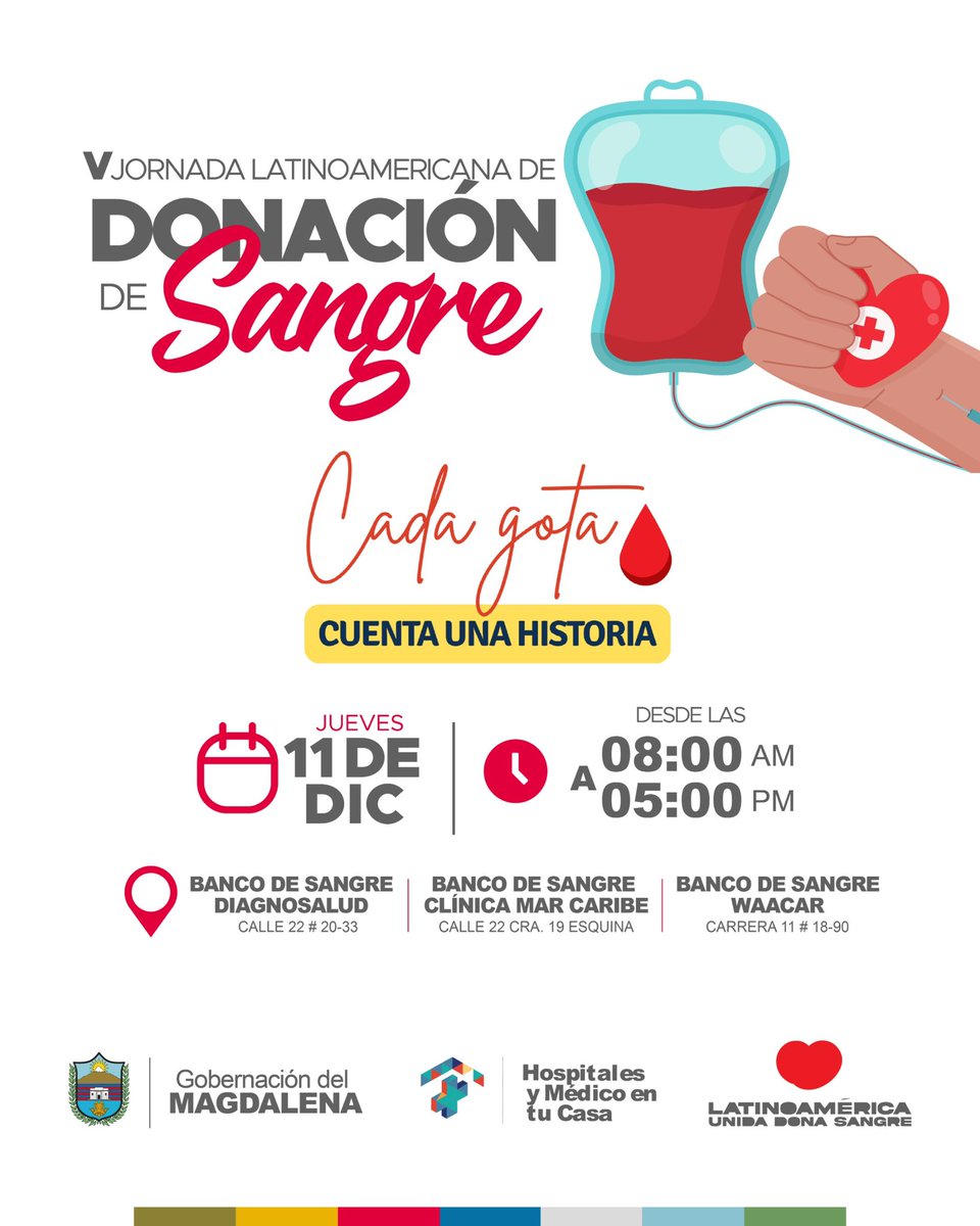 Te invitamos a la V Jornada Latinoamericana de Donación de Sangre, una oportunidad única para marcar la diferencia y ayudar a quienes más lo necesitan.