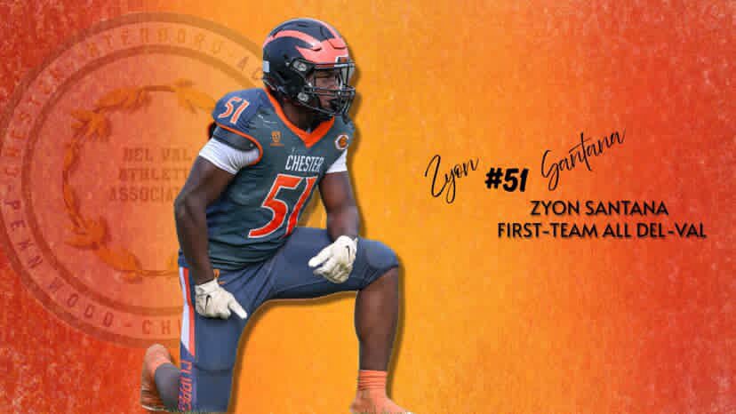 Zyonsantana51's tweet photo. Blessed to be named First Team All League D-End  @DELCOFootball @DHuntTrib @EPAFootball @JhPeach27 @PaFootballNews @EdOBrienCFB @coach_don2 @DTMattSmith @CoachShawCHS @Michairasheed https://t.co/jdgwaOCvut