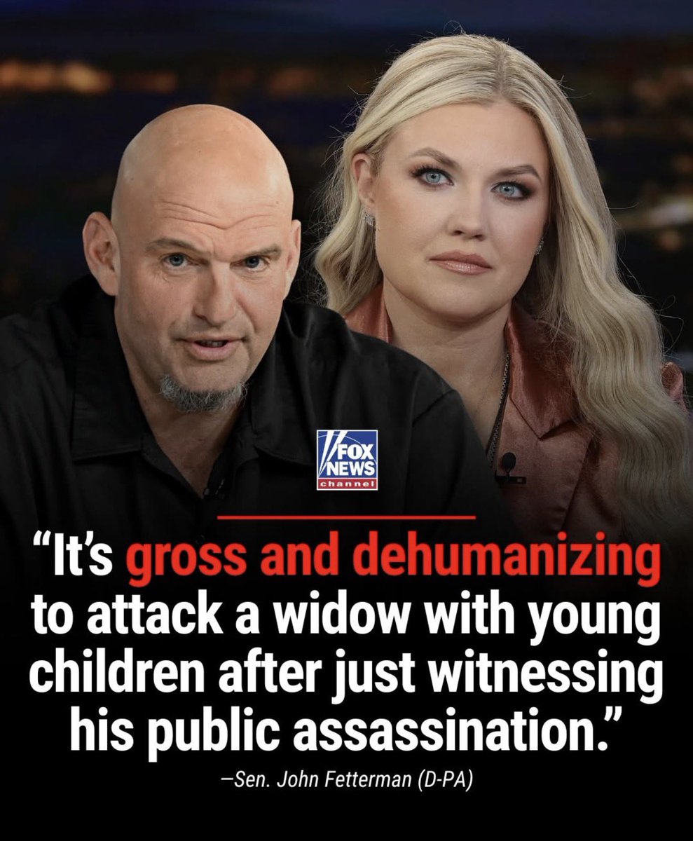 It’s gross and dehumanizing to attack a widow with young children after just witnessing his public assassination.

It shouldn’t be controversial to put our political views aside and extend the grace for a deeply traumatized family to grieve. -Senator John Fetterman. 

I agree