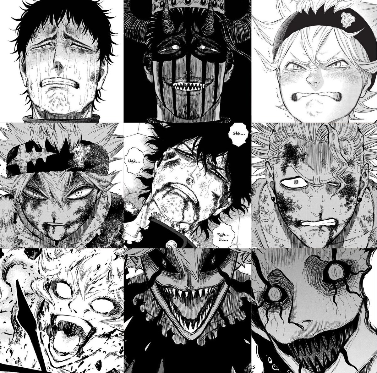 Les expressions dans Black Clover juste wow
