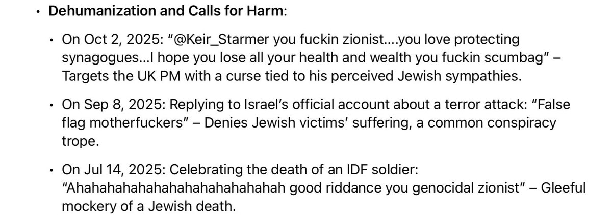 TaraZehut1981's tweet photo. @GnasherJew @LIA__XL @TerrorismPolice A textbook case of #antisemitism #threats #dehumanisation
a clear danger to Jews and humankind.
@X @CST_UK https://t.co/apSUg6vqDh