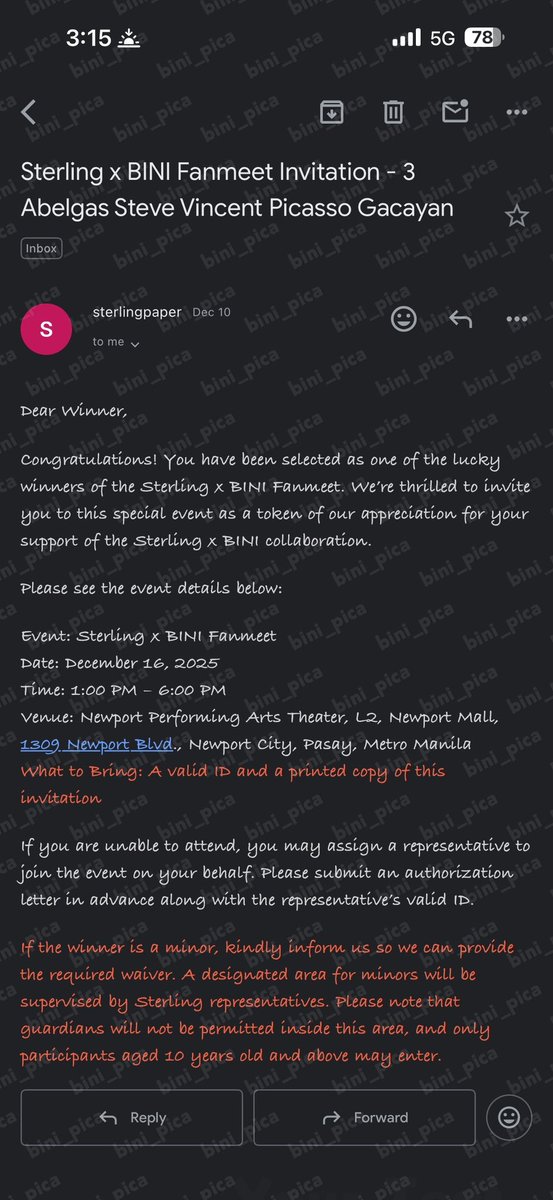 svpicasso's tweet photo. Thank you @STERLINGNOTESPH ✨🎉 

Ang mahal na ng plane ticket from Cebu to Manila 😭 Baka naman may sugar sponsor diyan ng plane tix 🙏😂 Isasama ko na kayo sa fan meet may extra slot pa kasi biglang nag-back out yung sister ko!

#bini #BINIph #sterlingxbini #fanmeet https://t.co/6u0qhIAupm