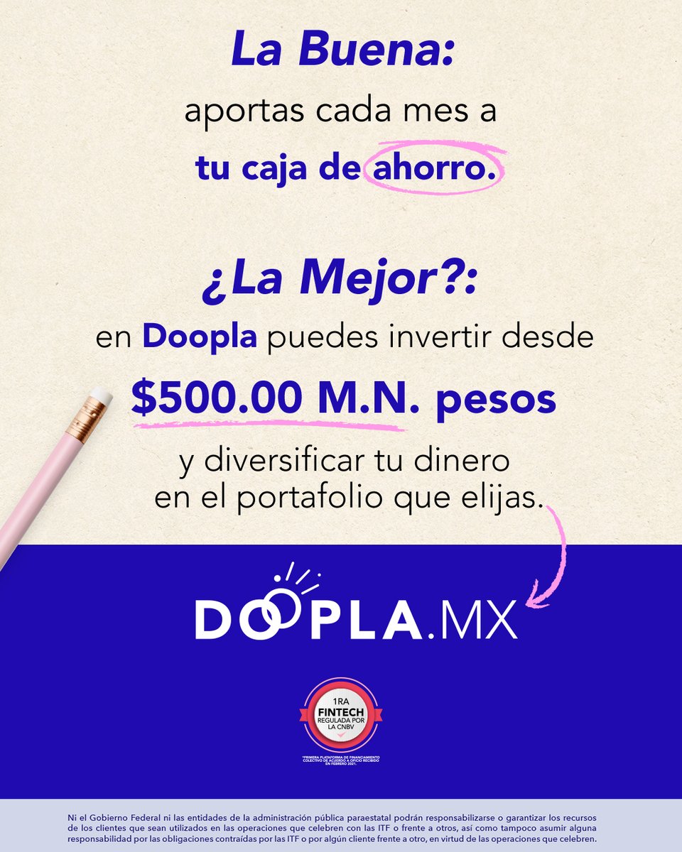 Tu dinero no tiene que esperar fin de año para crecer. 💵
¡Invierte inteligente con Doopla.mx!