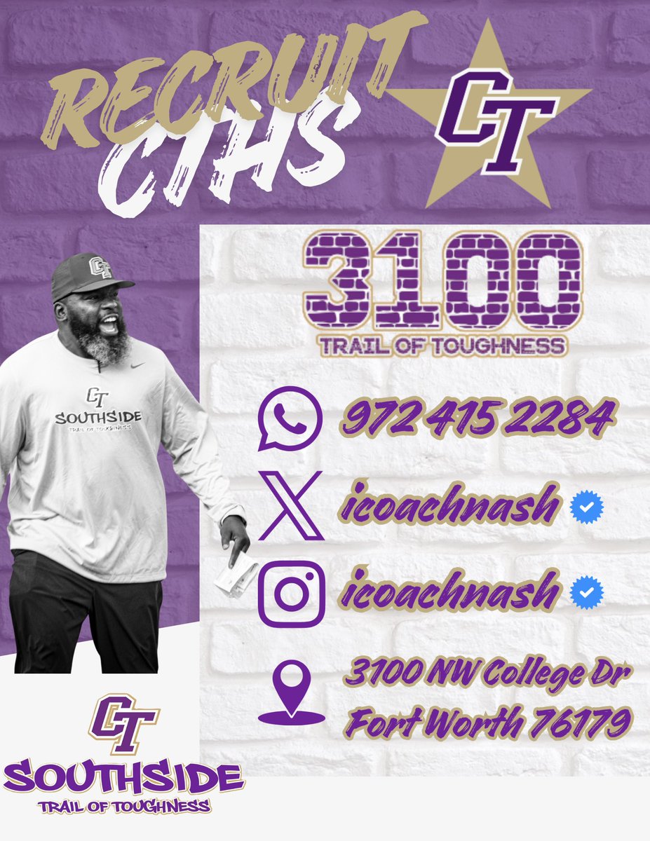 iCoachNash's tweet image. Chisholm Trail Football: WE AREN’T HARD TO FIND

Talent from the ‘26-‘29 classes - Want to know my eval credibility…Check my bio 💯