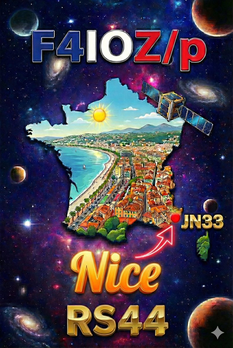 A brief stop in the city of Nice on jn33. Today, RS44 passed through in the early afternoon. Thanks dj7nt <a href="/iNT2000/">Joerg @DJ7NT@radiosocial.de</a> , @r3aru , @ik2gzu for contact 👍🛰️