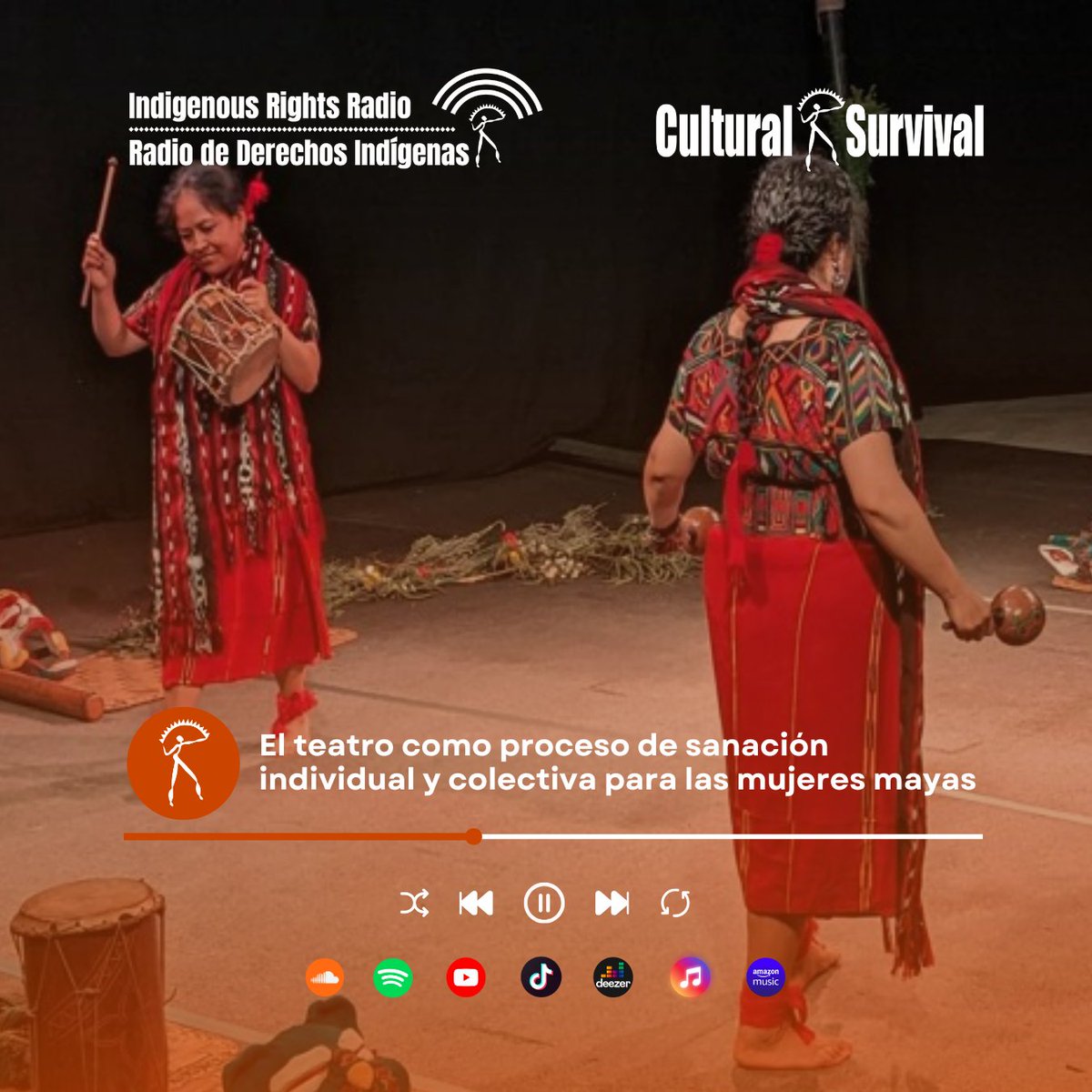 El Colectivo de Mujeres Ajchowen e integrado por mujeres de Iximulew (Guatemala), muestra cómo la pasión por el arte y el teatro las ha llevado a viajar desde sus comunidades y territorios para crear obras que inspiren y motiven a otras mujeres.
rights.culturalsurvival.org/es/node/3752