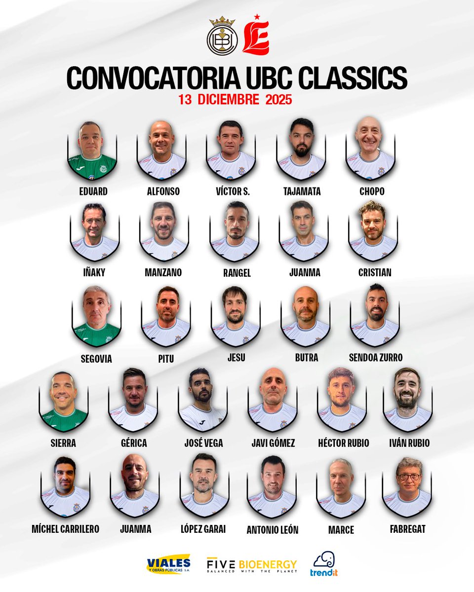 UBConquense's tweet photo. Reconócelo, se te ha caído una lagrimita recordando algunos de estos nombres 🥲🔙

🇪🇸🤍🖤 Estos son los jugadores que formarán el UBC Classics para el partido 🆚 @leyendasespana.

⬇️ Compra tu entrada para el sábado:

🔗 https://t.co/oxyCX5sRxf

#VolverACreer #TuGenteTuClub https://t.co/trq89DcWYw