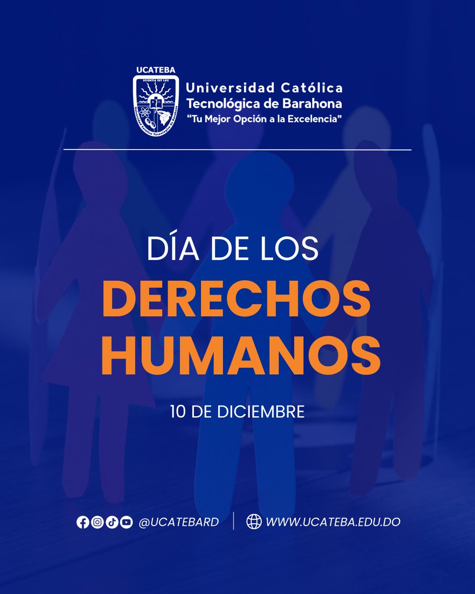 Hoy es el Día de los Derechos Humanos, una oportunidad para promover la paz, la igualdad y el respeto entre todos.

Desde UCATEBA, seguimos formando ciudadanos comprometidos para poder formar una sociedad más humana.

#UCATEBA #DerechosHumanos