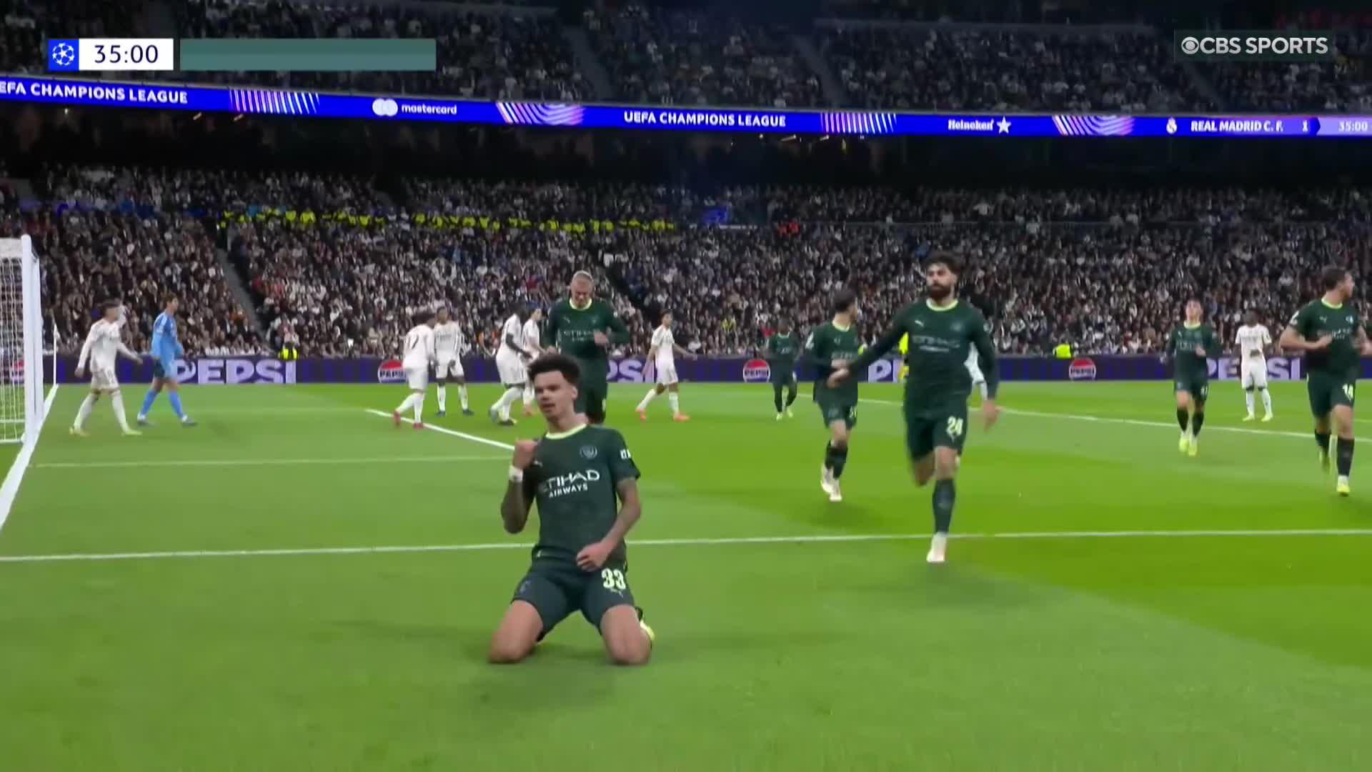 Nico O'Reilly gets his first EVER #UCL goal, and it comes against European giants Real Madrid 🤩He's been at the club since he was 8-years-old, what a moment for the young man 🥹