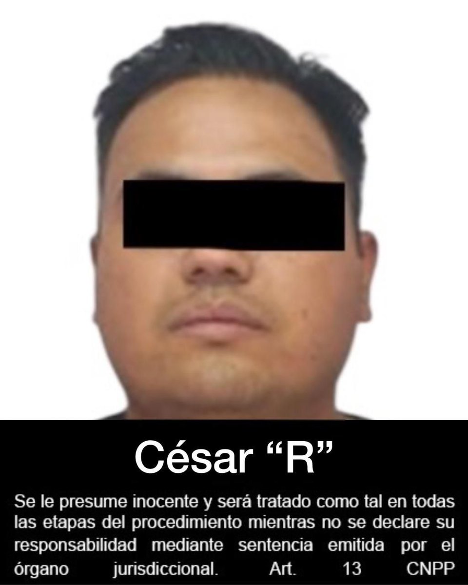 #FGR obtuvo vinculación contra César “R", presunto responsable de delincuencia organizada. Fue detenido en #Edomex. Es posiblemente responsable de vender armas, granadas y drogas. Es identificado como presunto miembro de una organización criminal. fgr.org.mx/es/FGR/Naciona…