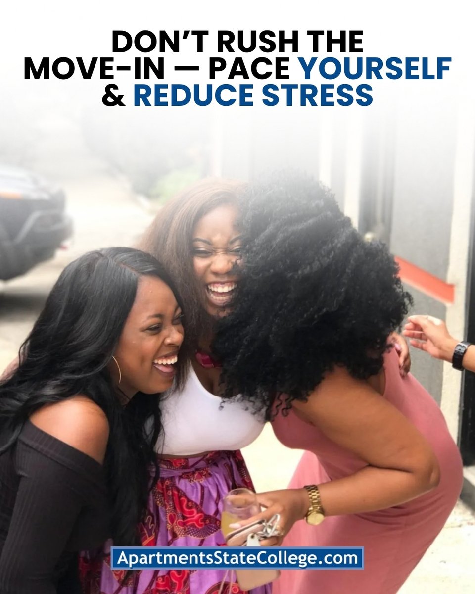 apartmentsstate's tweet photo. Many new apartment tenants want to accomplish everything at once. This can lead to extra stress and anxiety. Be patient with your new place and pace yourself. You don't have to get everything done as soon as you move in. 
.
.
.
.
#newapartment #apartmentliving #moveintips https://t.co/nmzfSFElAf