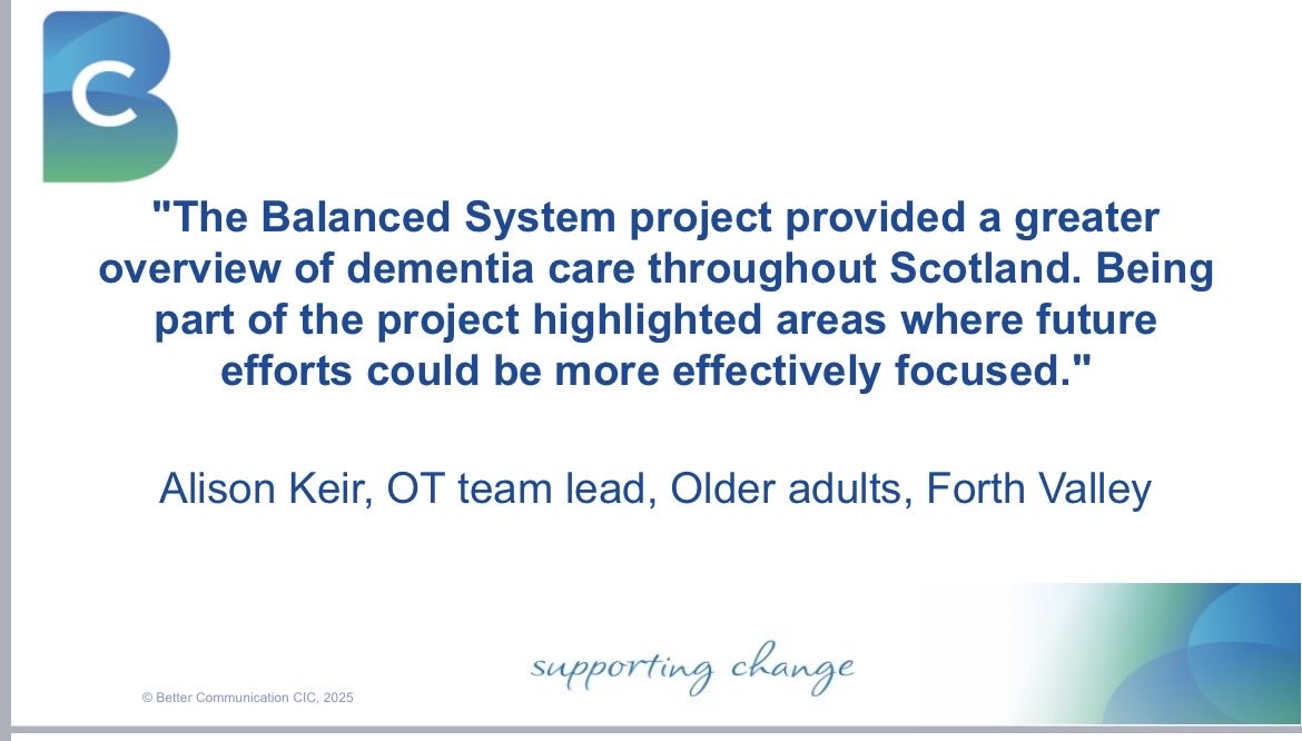 elaineahpmh's tweet image. Hosted our last @AhpDementia webinar today, sharing our @AhpDementia test of change on the Balanced System ® a strategic, outcomes-based, whole system framework. We will spend the first half of 2026 sharing the work &amp;amp; learning with pride #collaboration #outcomes #ConnectingPeople