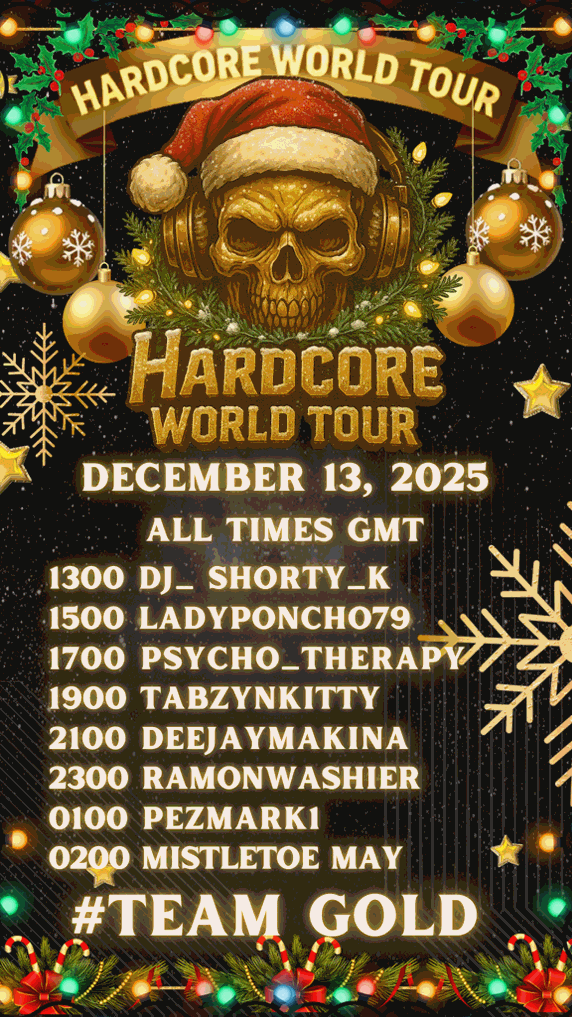 🎄Get ready to Wreck the Halls! The Hardcore World Tour is ready to unleash the TIMESLOTS! 🎄only on <a href="/Twitch/">Twitch</a> #twitch #twitchstreamer #twitchrecap #twitchdjs #ukhardcore #uptempo #frenchcore #hardstyle #hardtechno #gabber #hardcore #raidtrain #djs #hhc #makina #powerstomp