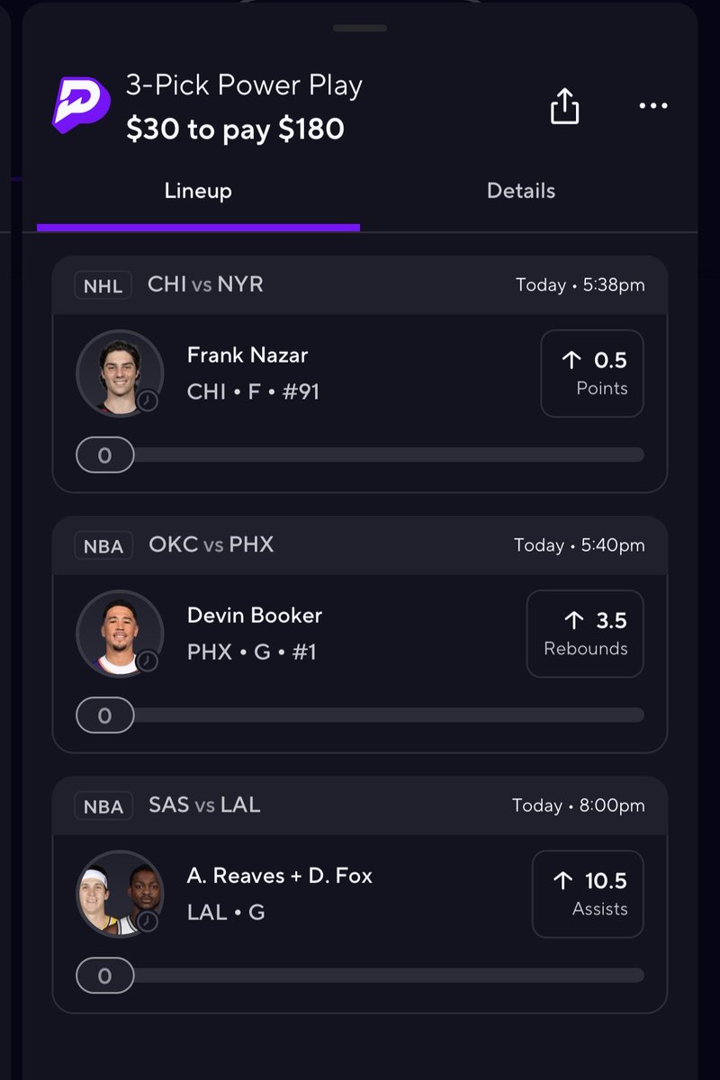 Don’t love anything today - keeping it light with a PP parlay (0.3U to win 1.5U)