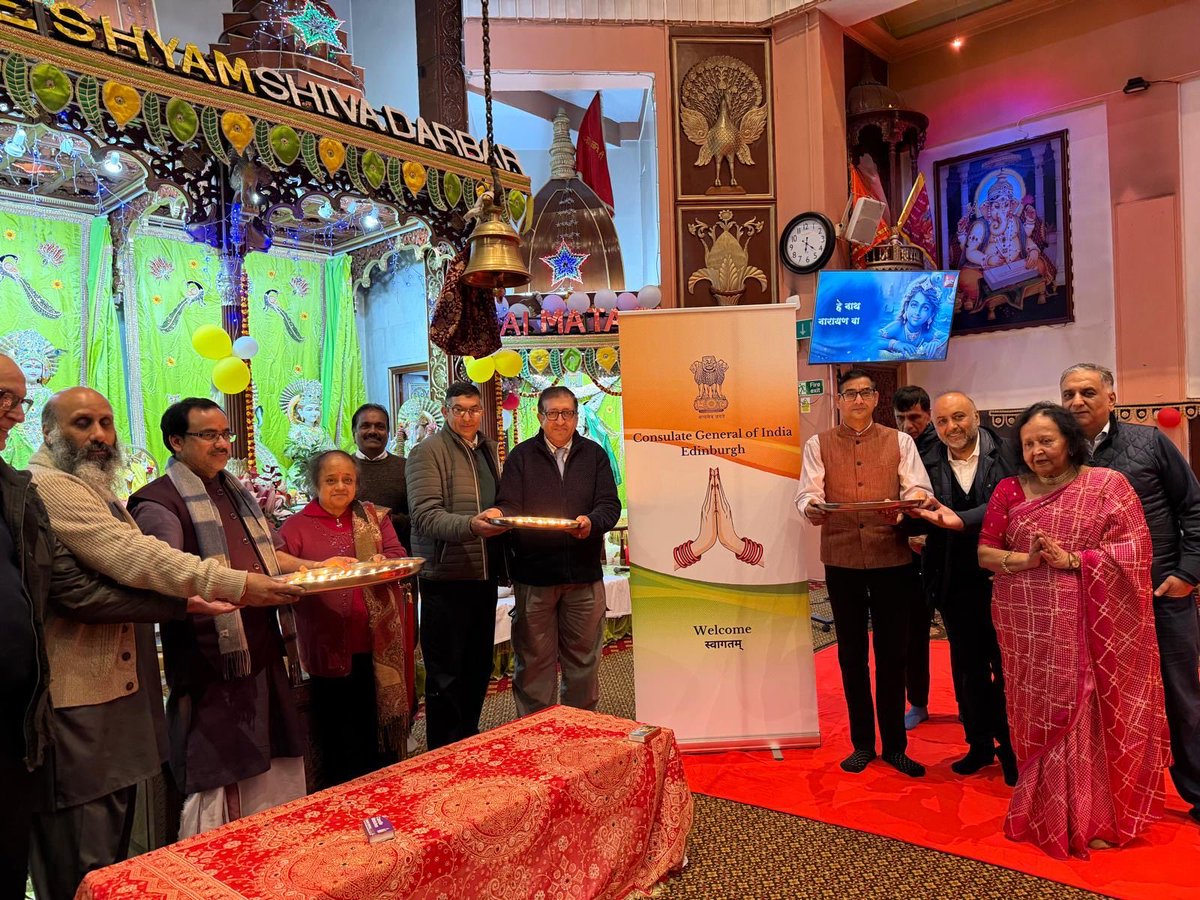 IndiaInScotland's tweet photo. 🪔Deepavali goes Global. 🌍 

A historic moment as Deepavali is inscribed on @UNESCO’s Intangible Cultural Heritage List of Humanity.
To mark this proud global recognition, the Consulate along with Indian community members across Scotland organised special celebratory activities including the lighting of diyas.