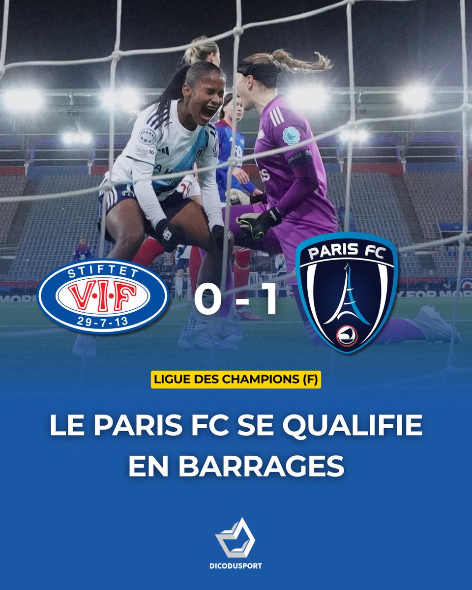 dicodusport's tweet image. ⚽️🇫🇷 𝐋𝐄 𝐏𝐀𝐑𝐈𝐒 𝐅𝐂 𝐒𝐄 𝐐𝐔𝐀𝐋𝐈𝐅𝐈𝐄 𝐄𝐍 𝐁𝐀𝐑𝐑𝐀𝐆𝐄𝐒 𝐃𝐄 𝐋𝐈𝐆𝐔𝐄 𝐃𝐄𝐒 𝐂𝐇𝐀𝐌𝐏𝐈𝐎𝐍𝐒 !

#WUCL #ParisFC