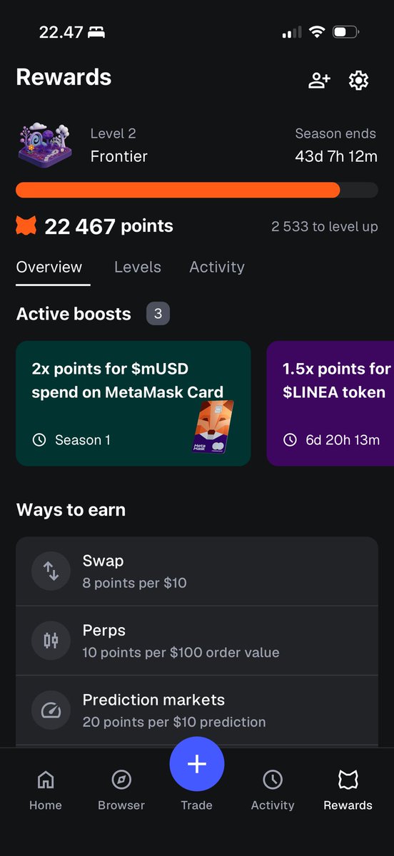 OnchainMike_X's tweet photo. You can now earn 2x reward points on all $mUSD spend with your @MetaMask Card. 🦊💳

$Linea #Metamask #Metamaskcard https://t.co/Ixqzn3uFiW