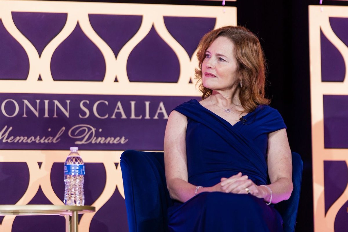 FedSoc's tweet image. We were honored to host Supreme Court Justices Amy Coney Barrett and Brett M. Kavanaugh at our Annual Antonin Scalia Memorial Dinner for a wonderful discussion as part of the 2025 National Lawyers Convention.