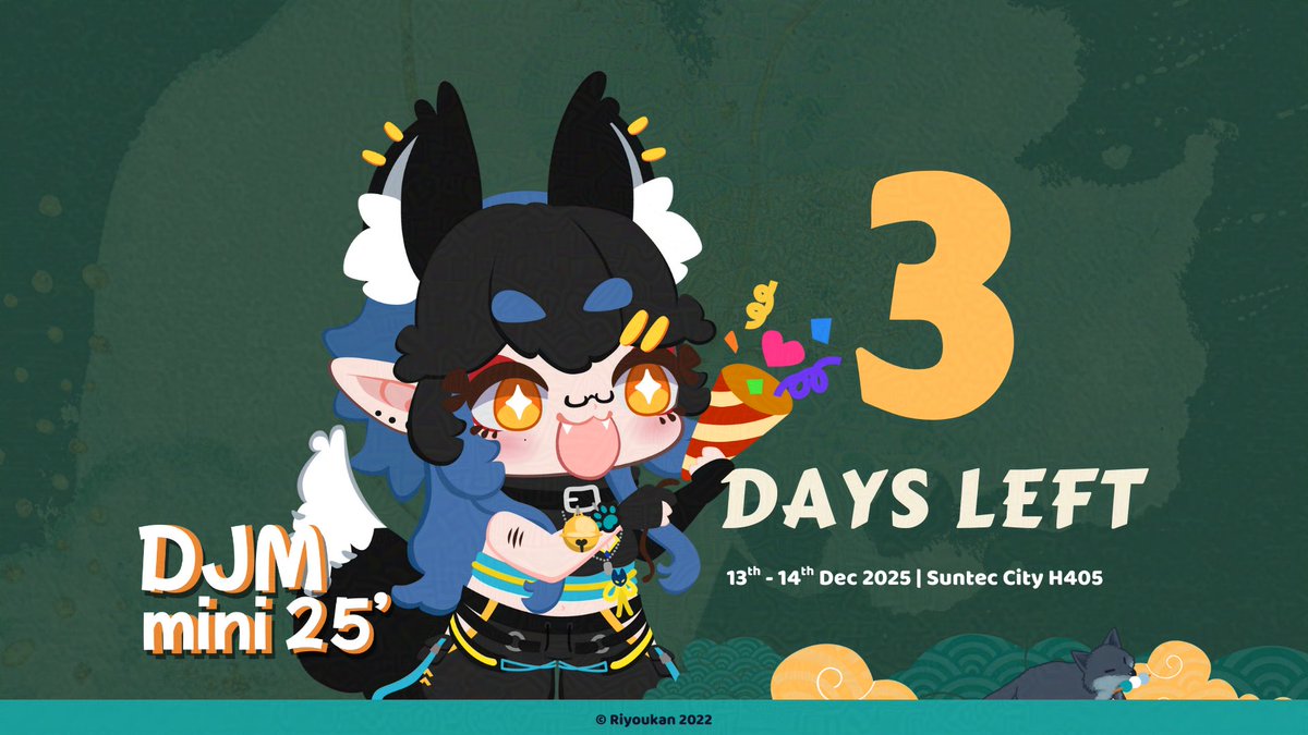🌸 Konyanya! ONLY 3 DAYS until #doujinmarket! 🏃💨:

Yes, Riyoukan's boothing!

Find out where we are: scroll for our wayfinder post!
#riyoukan #artistalley