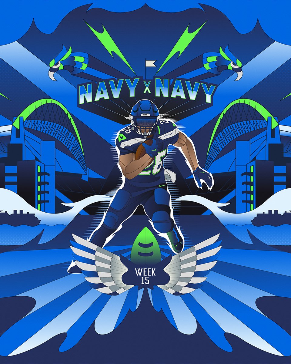 All navy everything.